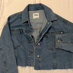 Zara Cropped Denim Jacket